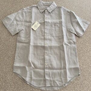 NWT Alex Crane Ola Linen Short Sleeve Button Down Shirt Beige Men’s Small $158